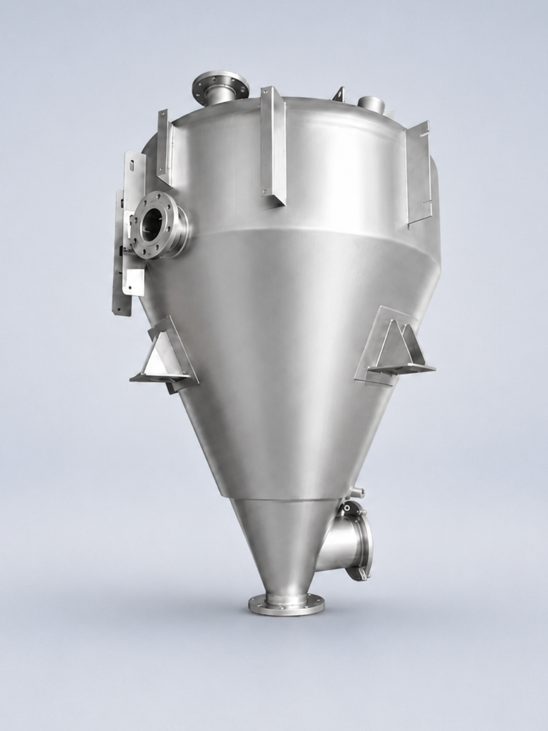 Custom stainless steel storage silos for bulk material handling