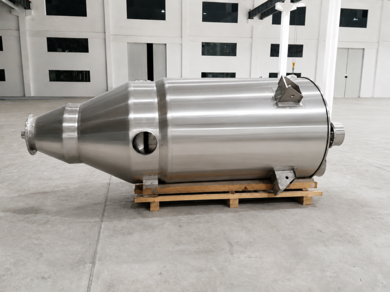 Vertical stainless steel storage silo